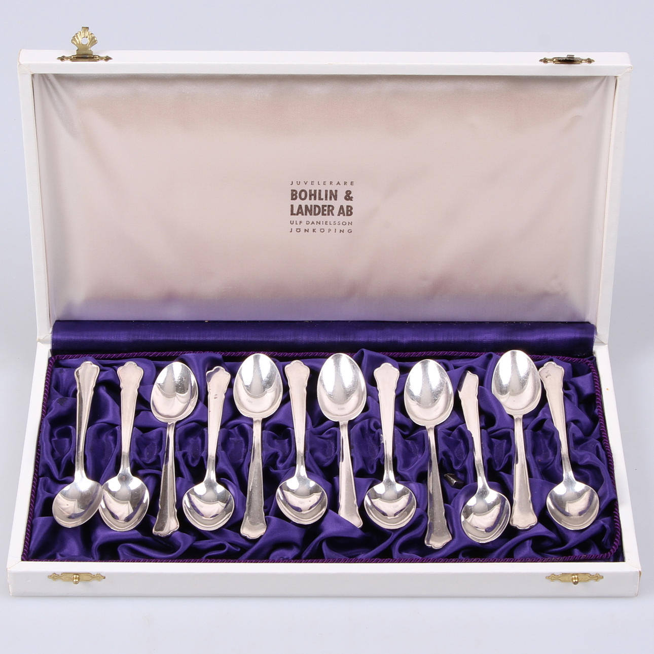 TESKEDAR, 12 st. Silver, "Chippendale", GAB.