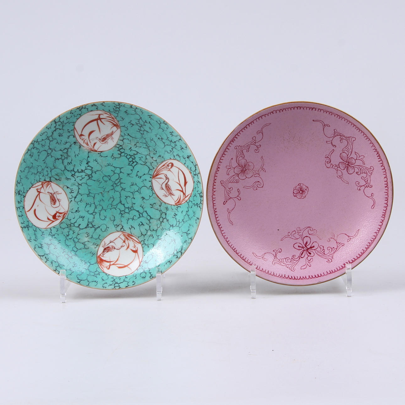 FAT, 2 st. Porslin, bär Chien Lung märkning, Kina.