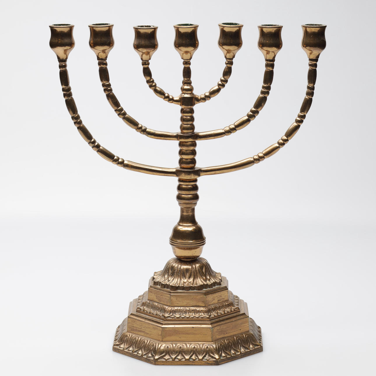 CANDELABER, ore, Menorah, 20th century.