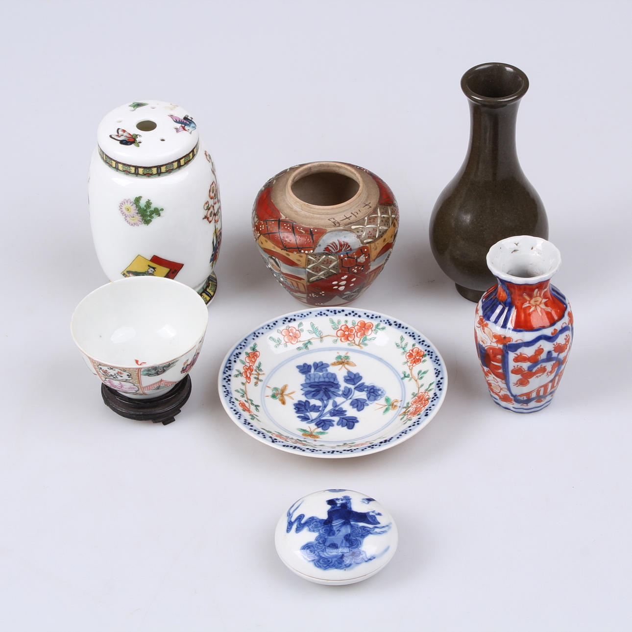 PARTI PORSLIN, 7 delar, Kina, 1800/1900-tal.