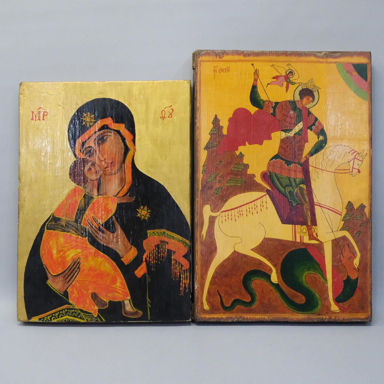 ZWEI IKONEN, 20. JAHRHUNDERT.