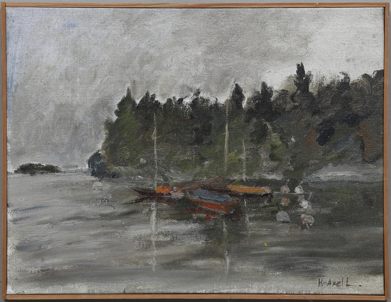 OIDENTIFIERAD KONSTNÄR. Olja på duk, signerad K-Axel L.