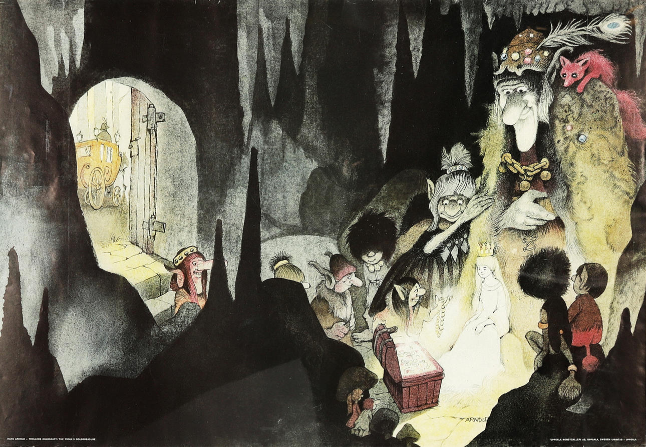 HANS ARNOLD. Póster "El tesoro dorado de Troll".