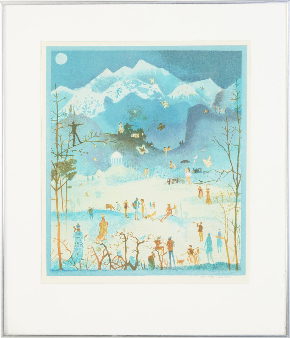 KNUT JÖRGENSEN (1937-1991). Figure scene, signed and dated Knut Jörgensen 1978, 48/100, color lithograph.