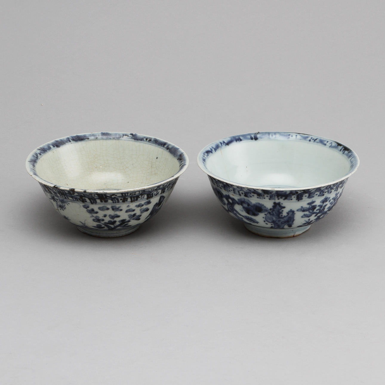 SKÅLAR, 2 st, porslin, Kina, Ming, 1500-tal.