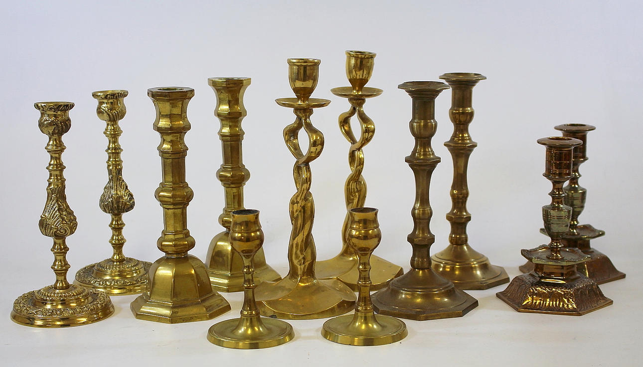 LJUSSTAKAR, 6 par, mässing.