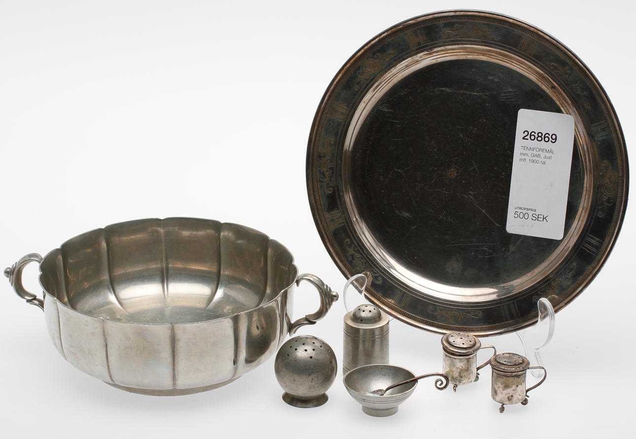 TENNFÖREMÅL mm, GAB, Just mfl. 1900-tal.