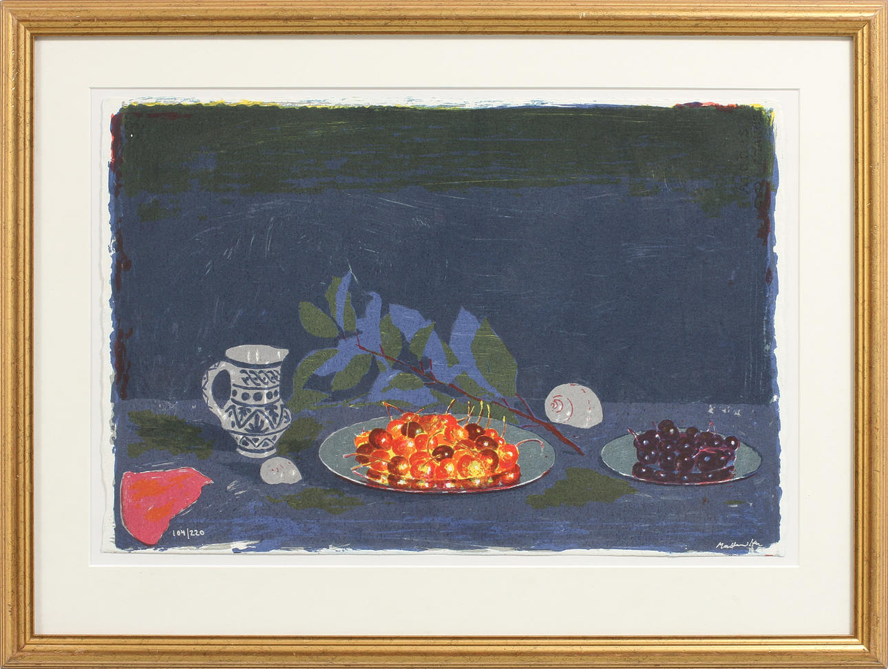 MAC HAMILTON. Stilleben, färglitografi, signerad och numrerad 104/220.