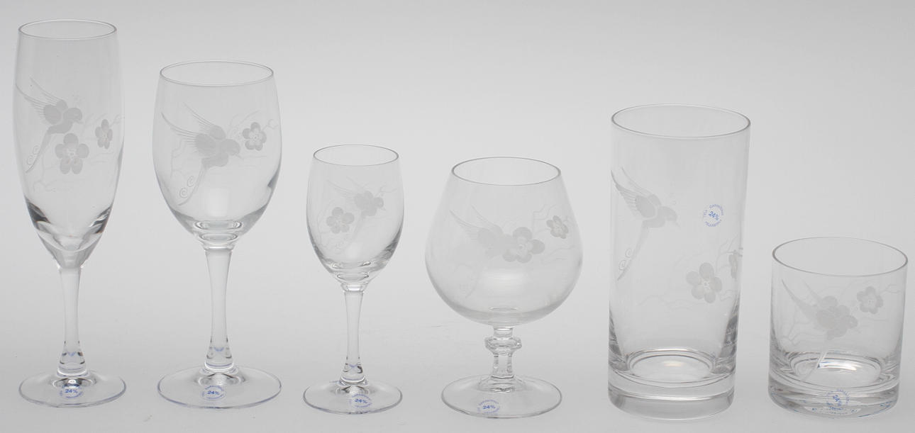 GLASSERVIS, 42 delar, Nybro.