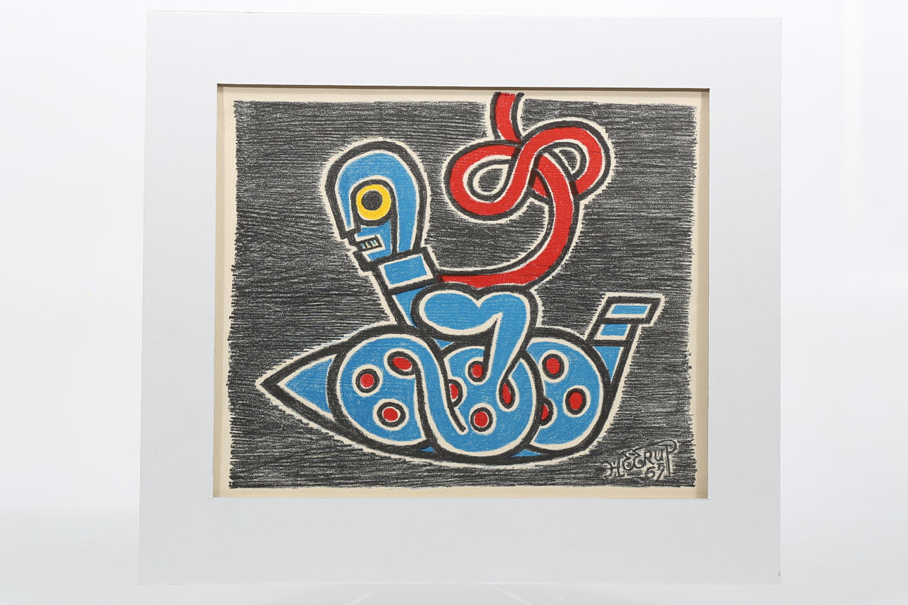 HENRY HEERUP. Litografiskt tryck, signerat i plåten.