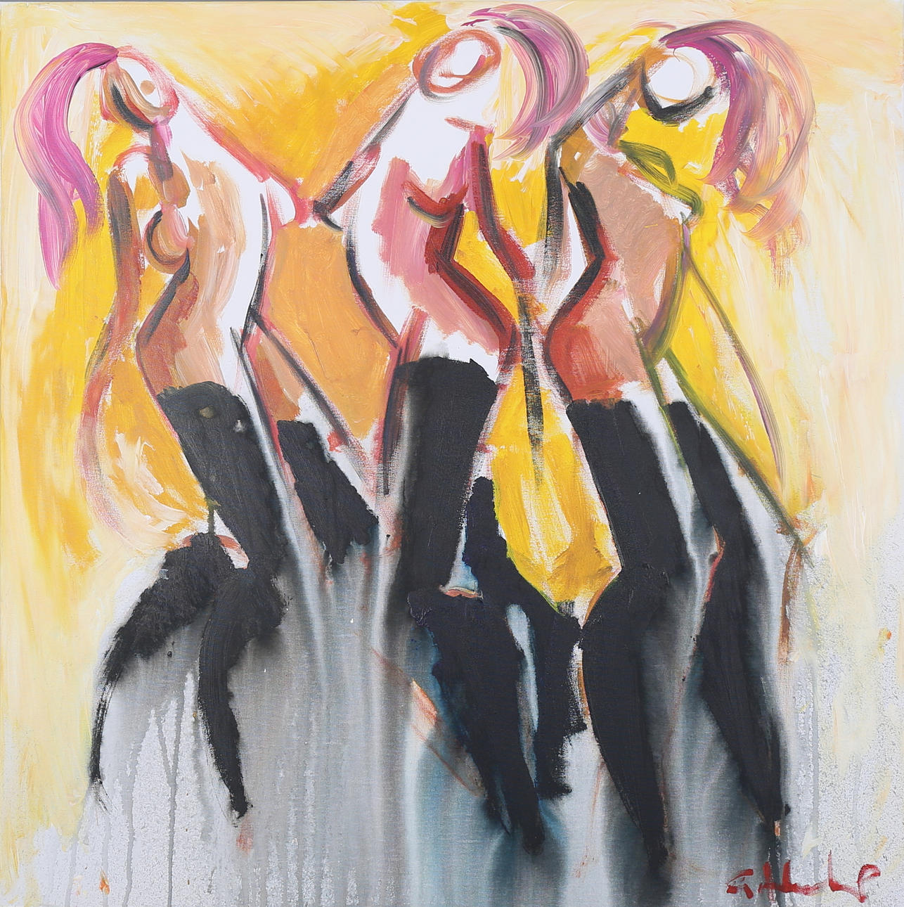 GÖRAN HAUSENKAMP. Modeller, akryl på duk, signerad G Hausenkamp.