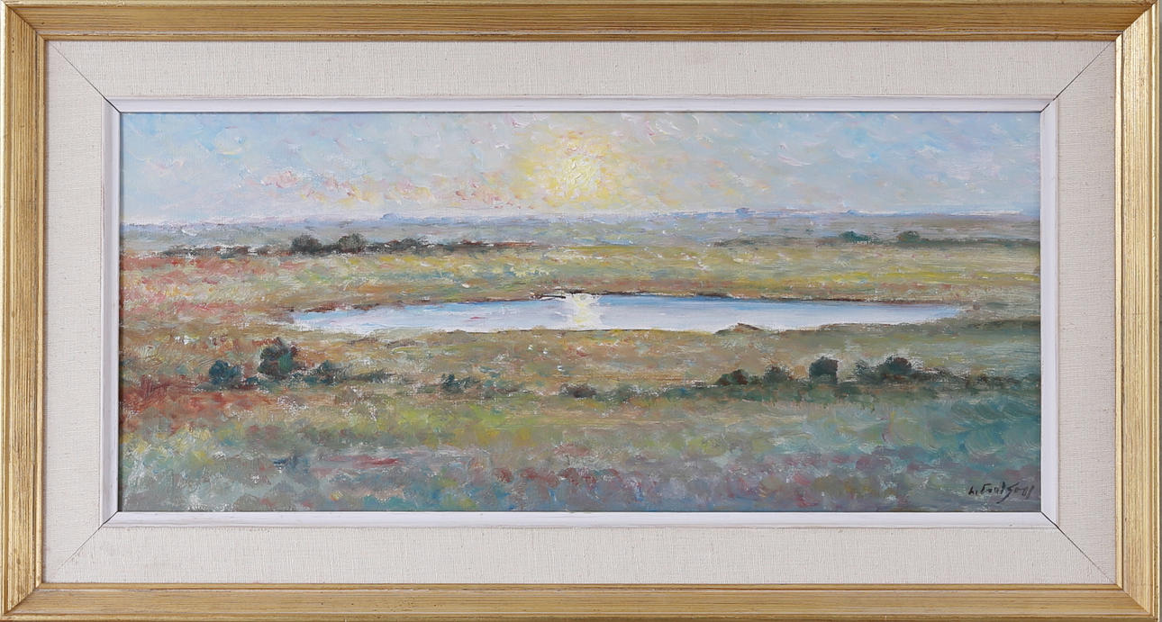 LAGE CARLSSON. Motiv från Alvaret Öland, olja på duk, signerad.