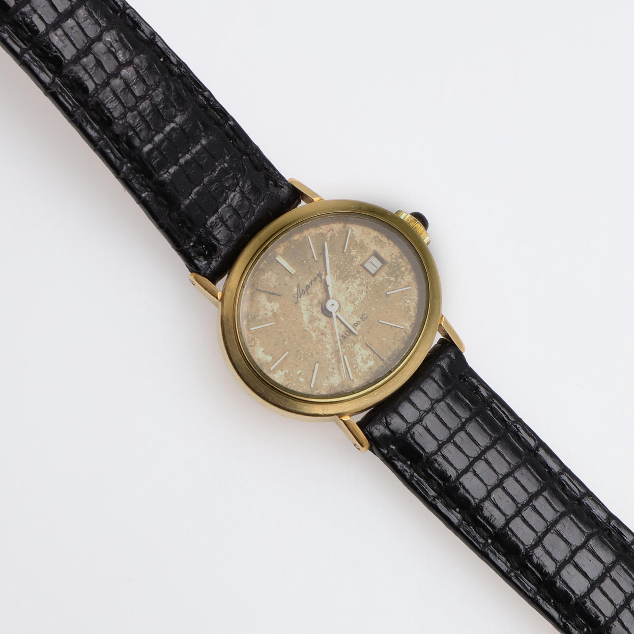 A LADY'S GOLD WRISTWATCH BY ASPREY. Clocks & Watches - Wristwatches ...