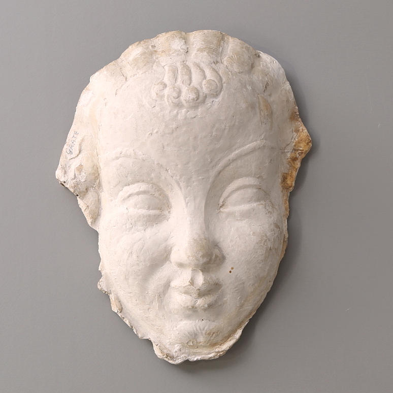 VÄGGSKULPTUR, gips, ansikte.