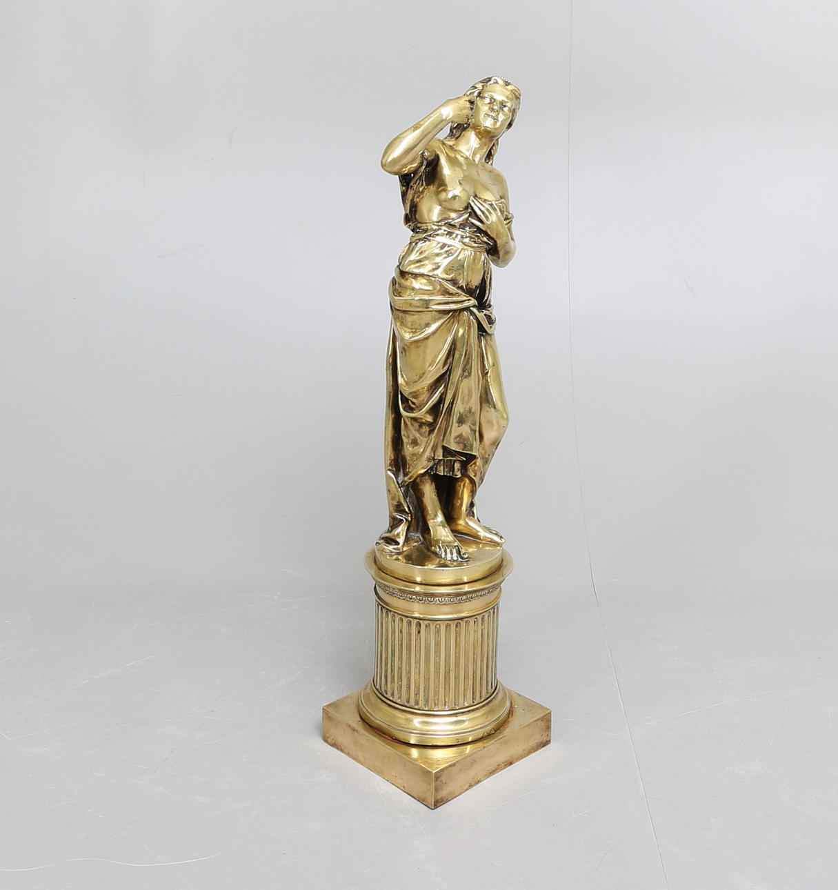 STATY, Gudinna, brännförgylld, höjd 79 cm, 1800-tal.