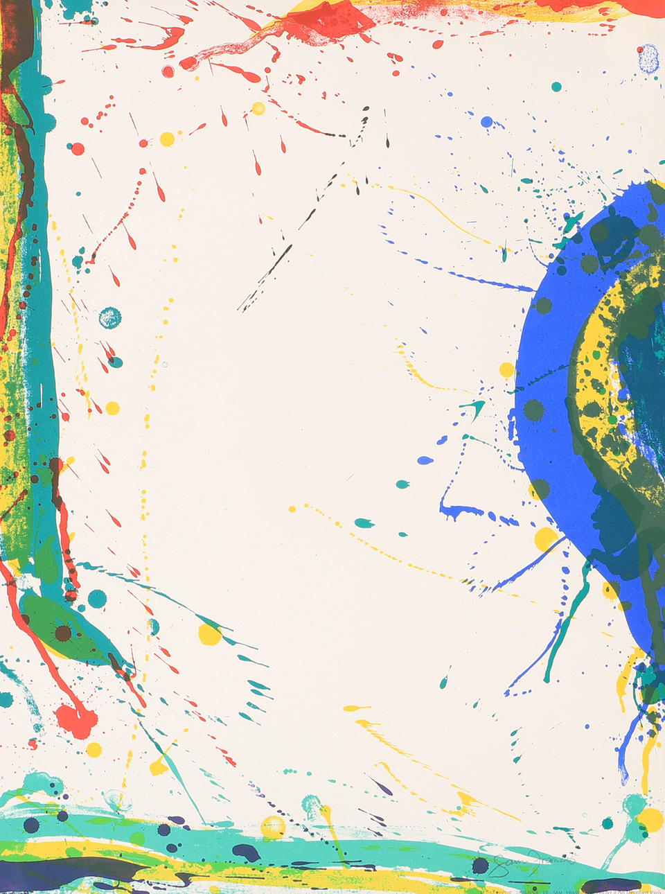 SAM FRANCIS. Composición, litografía en color, firmada.