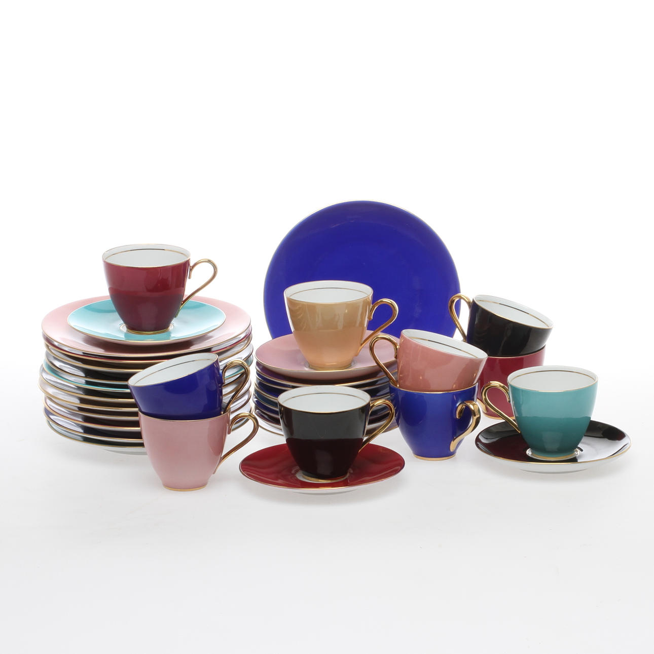 KAFFESERVIS, 22 delar, porslin, Bareuther.