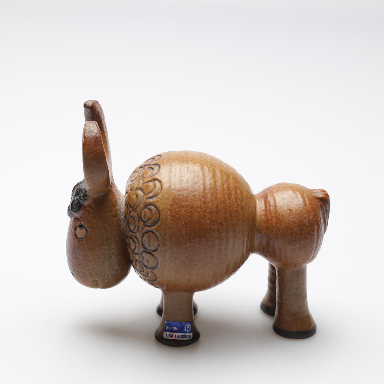 LISA LARSON. Figurine, stoneware, "Buffel", Gustavsberg.