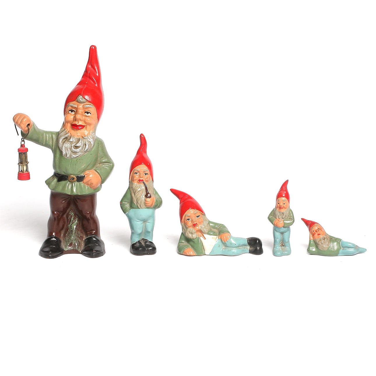 TOMTAR, 5 st keramik, Heissner, Västtyskland. 1900-talets mitt.