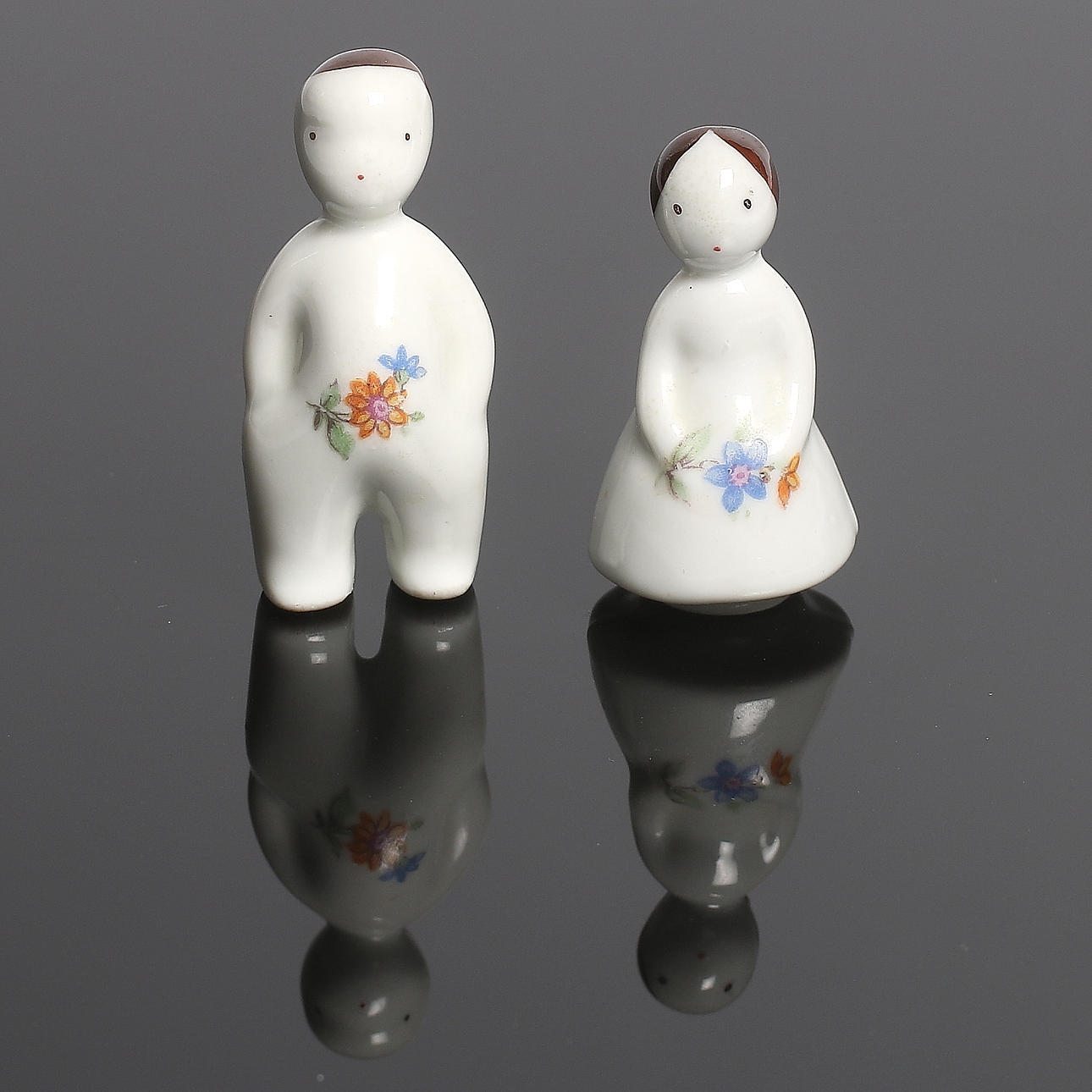 FIGURINER, 2 st, porslin, Holzer-Kjellberg Friedl, Arabia.