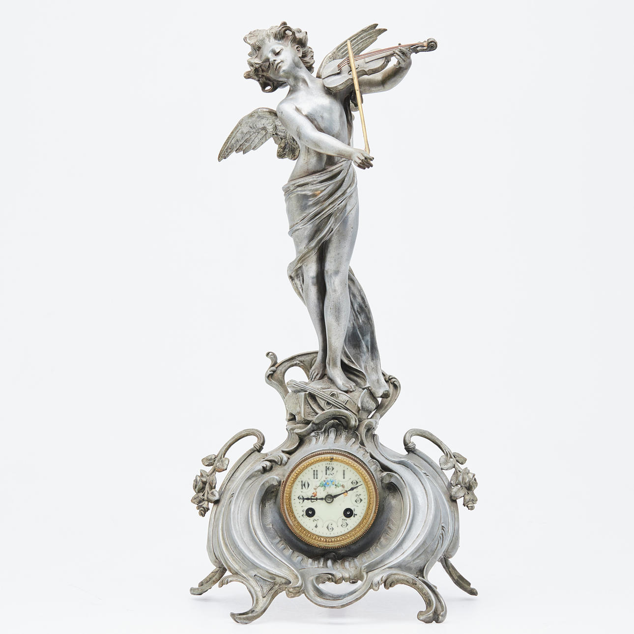 Uhr / Tischuhr, Metall, Jugendstil.
