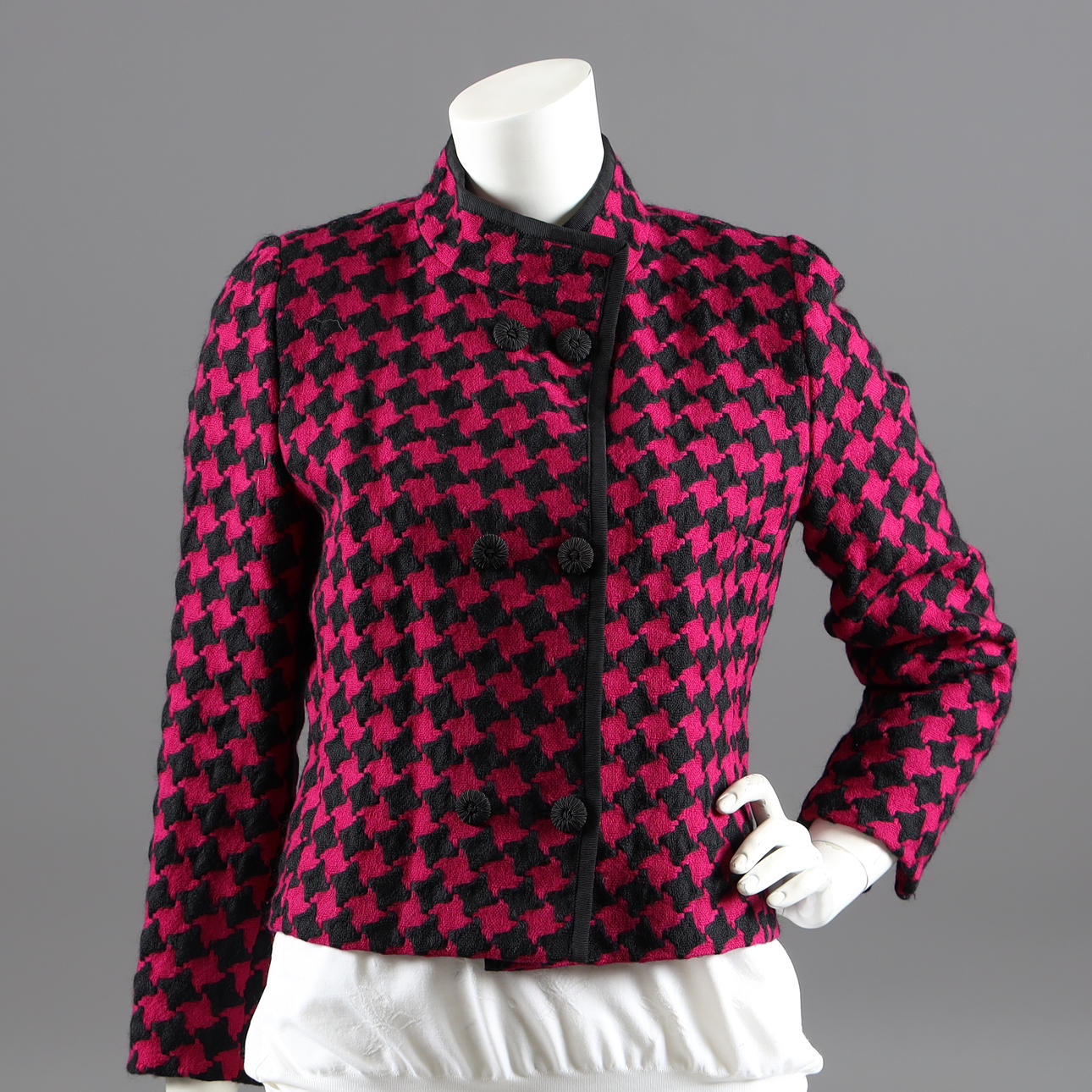 JACKET, houndstooth patterned lambswool, Hans Eras, 1980s/90s, size 38.
