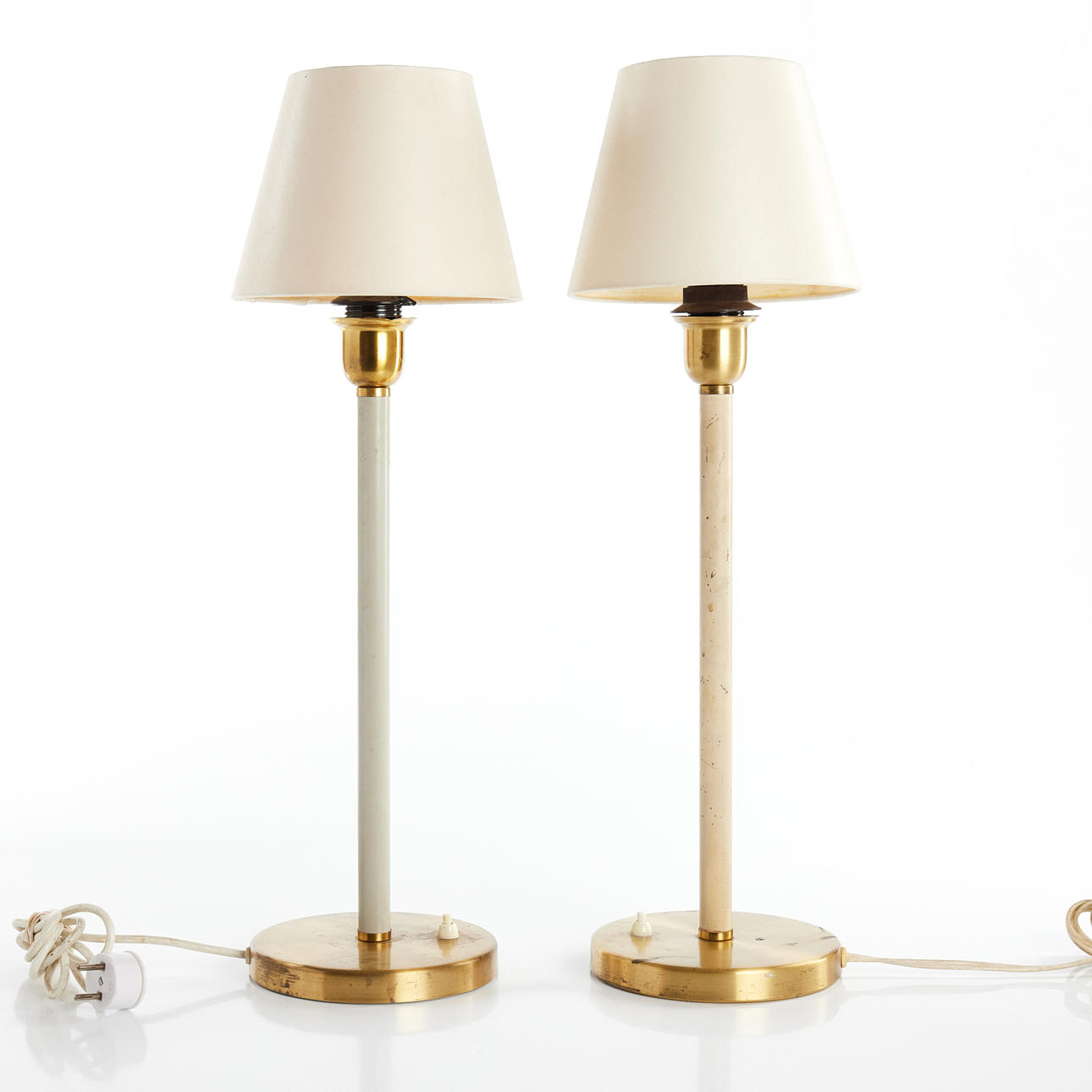 TABLE LIGHTS, ASEA, one pair, Model 1251. 1940s/50s. Brass.