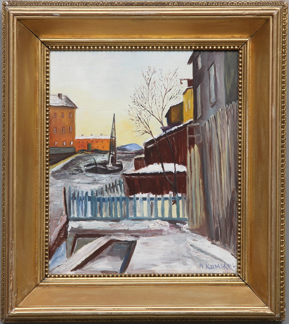 OIDENTIFIERAD KONSTNÄR. Olja på pannå, signerad A Kummel.