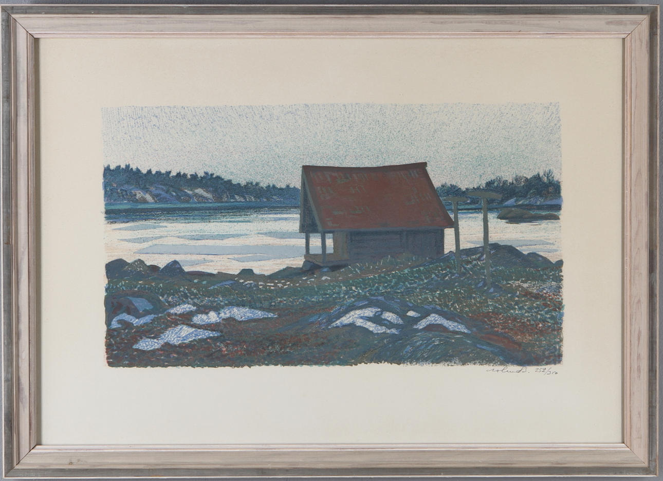 ROLAND SVENSSON. skärgårdmotiv, litografi, signerad samt numrerad 252/350.