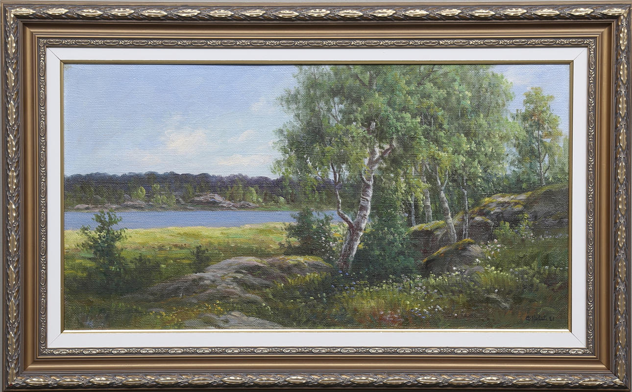 OIDENTIFIERAD KONSTNÄR. Olja på duk, signerad C. Holst.