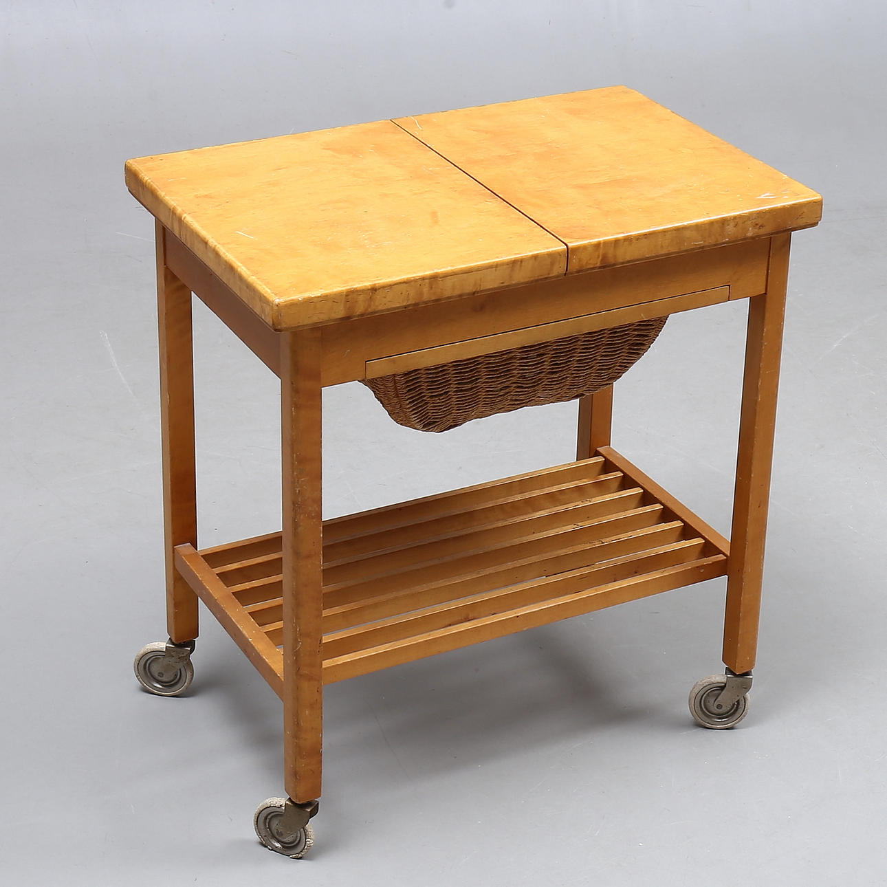 SEWING TABLE, birch, 1940s.