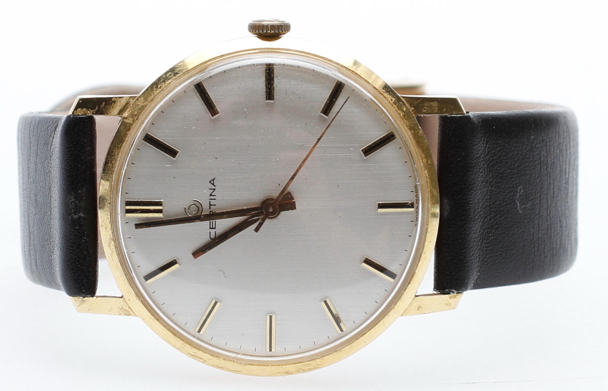 HERRARMBANDSUR, Certina, 18k guld.
