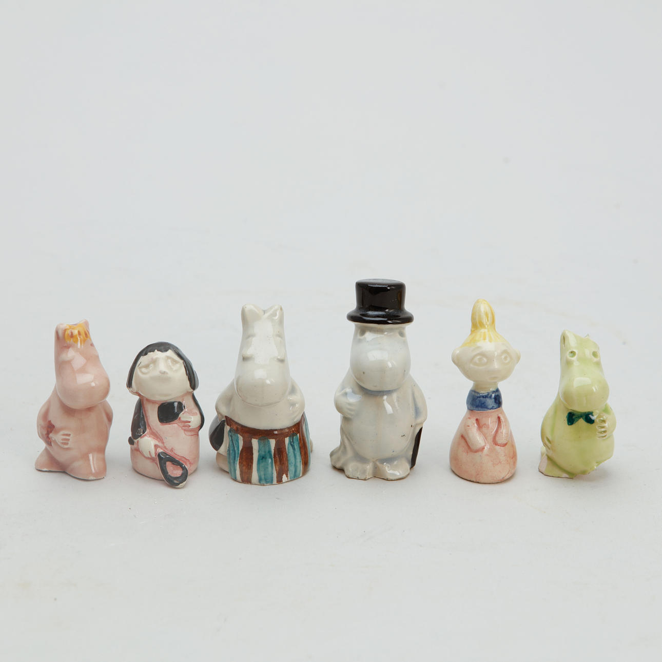 FIGURINER, Muminfigurer, 6 stycken, keramik.