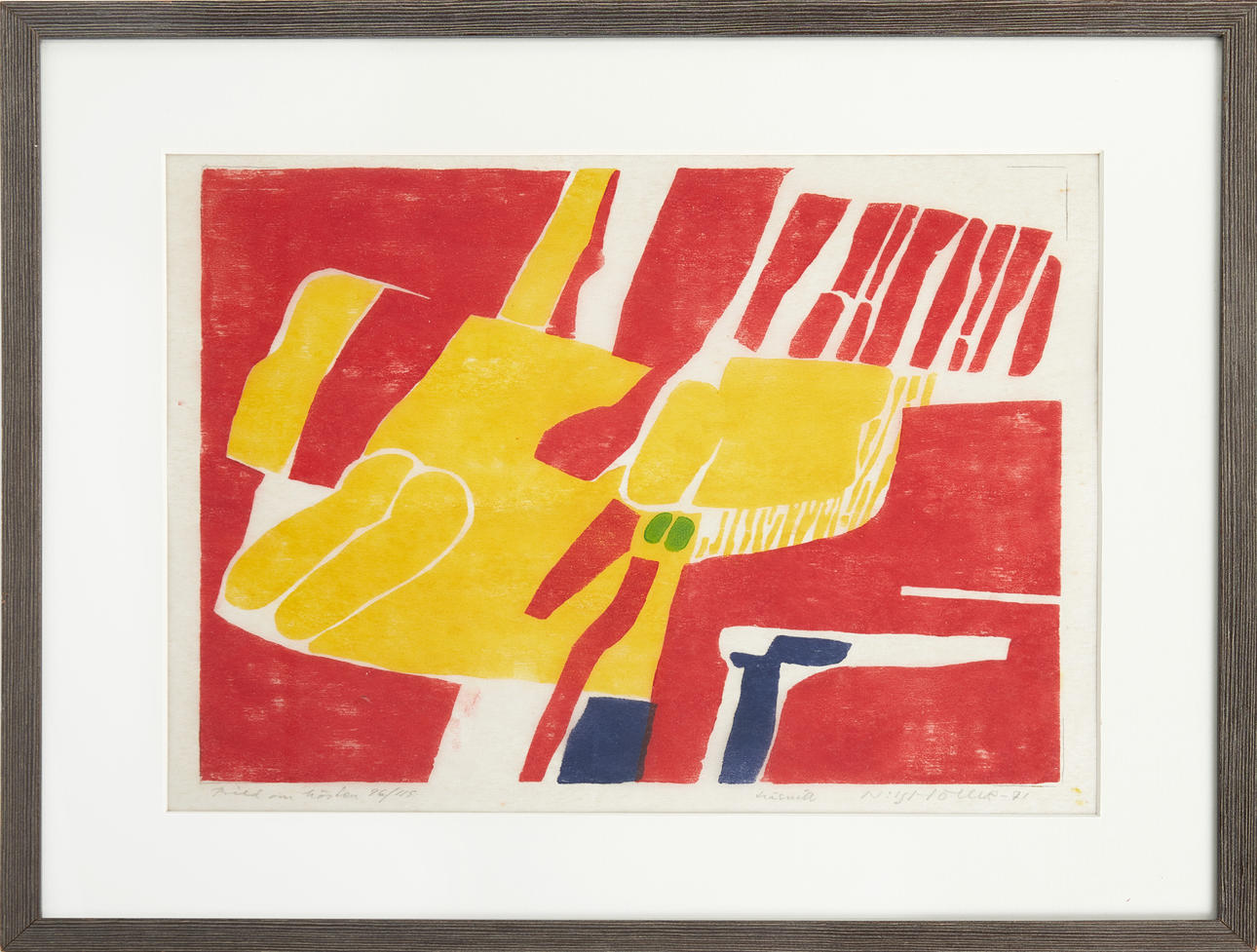 NILS MÖLLER. "Image of autumn", woodcut, signed and numbered 26/115. Dated -71.