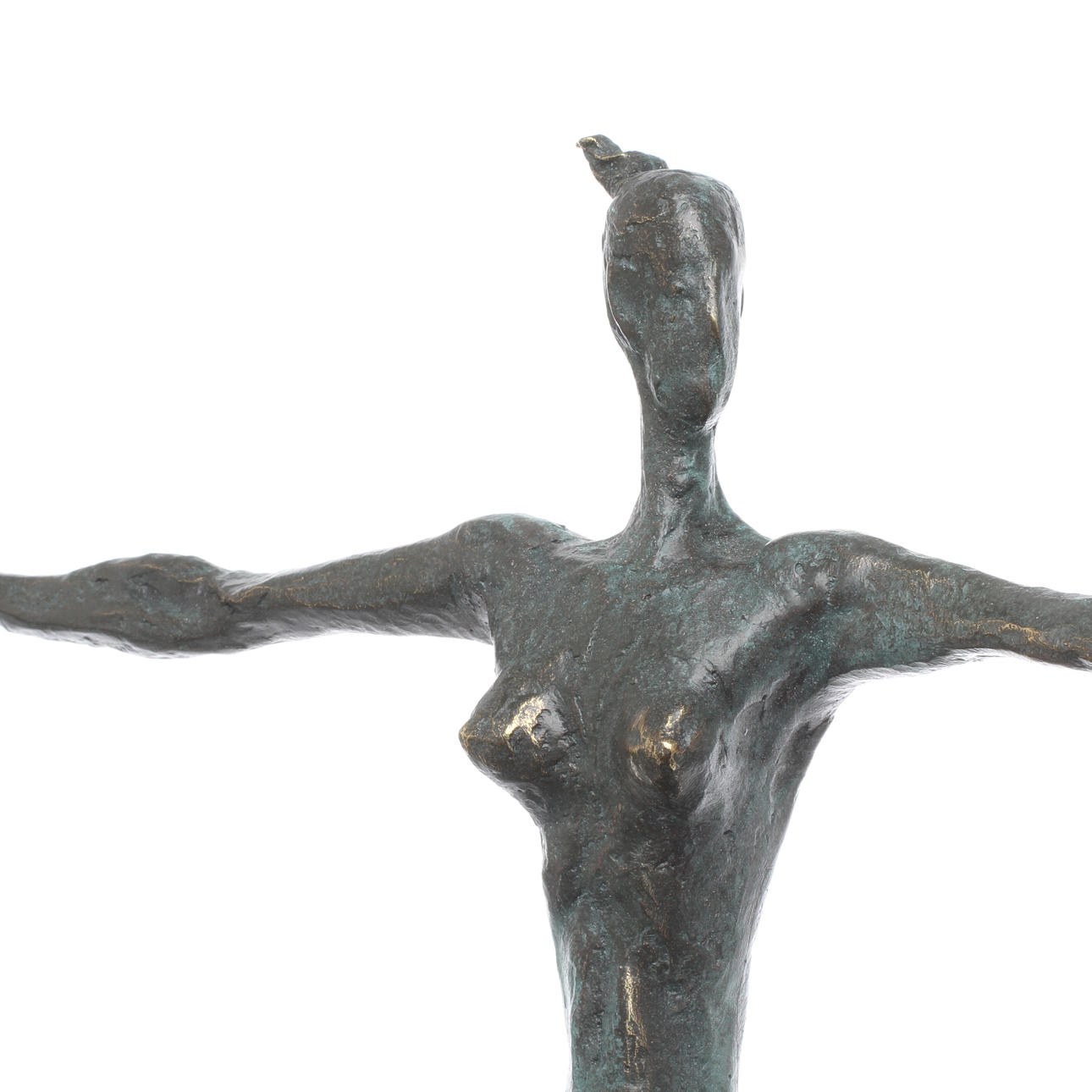 SKULPTUR, brons, stående kvinna, 2000-tal.