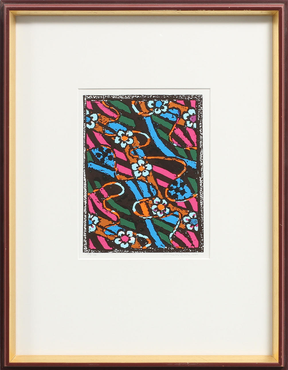 LENNART RODHE. Komposition, färglitografi, signerad och numrerad 104/150.