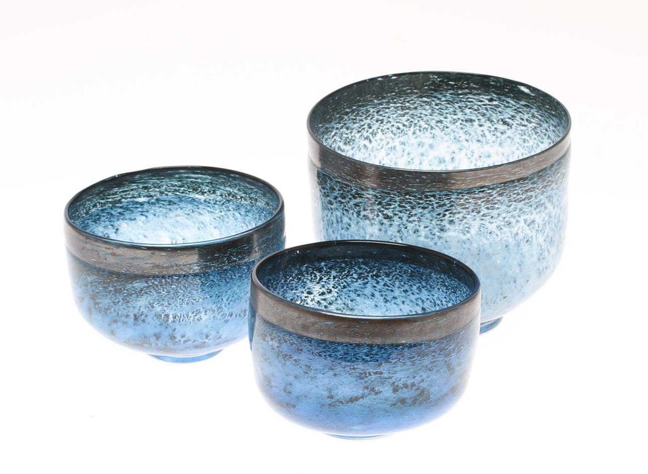 SKÅLAR, 3 st, glas, signerade Bertil Vallien, Boda.