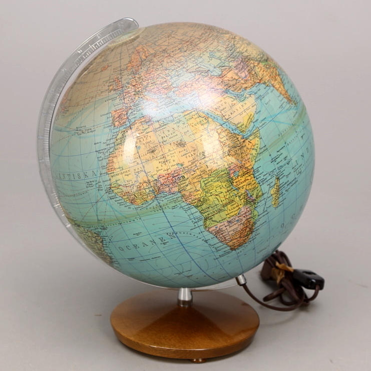 JORDGLOB med belysning, Columbus typ 54, 1900-tal.
