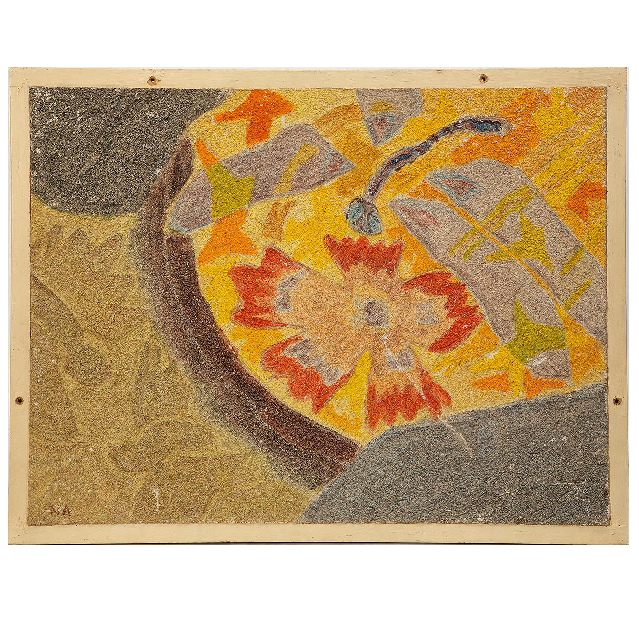 VERA NILSSON. Mixed media on composite panel, monogram signed.