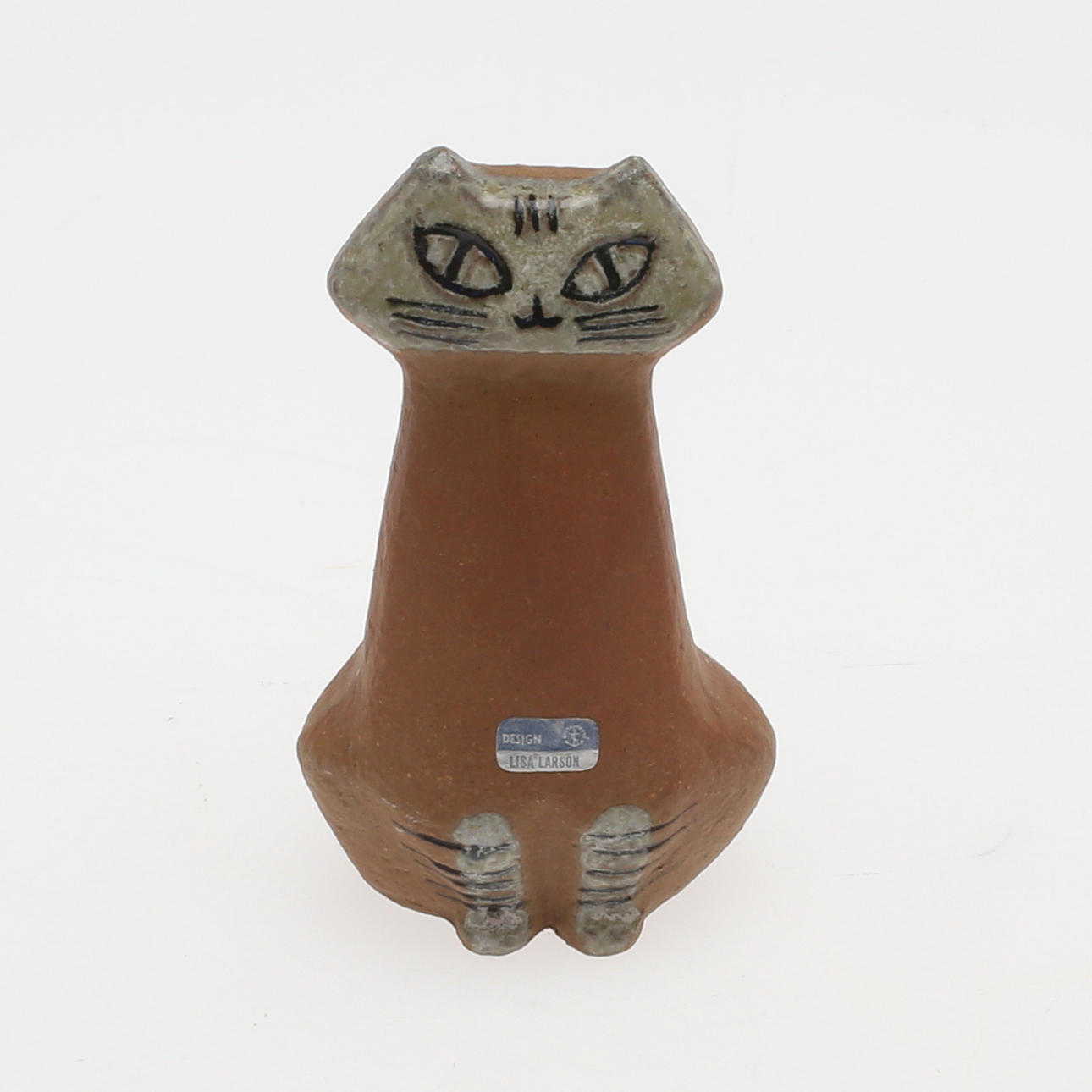 LISA LARSON. FIGURIN, stengods,sittande katt, Lisa larson, Gustavsberg.