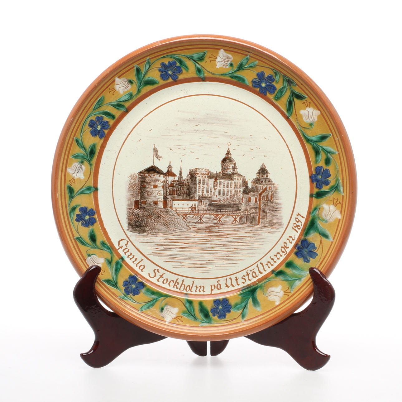 FAT, keramik, H.P Lundgren, "Gamla Stockholm på Utställningen 1897".