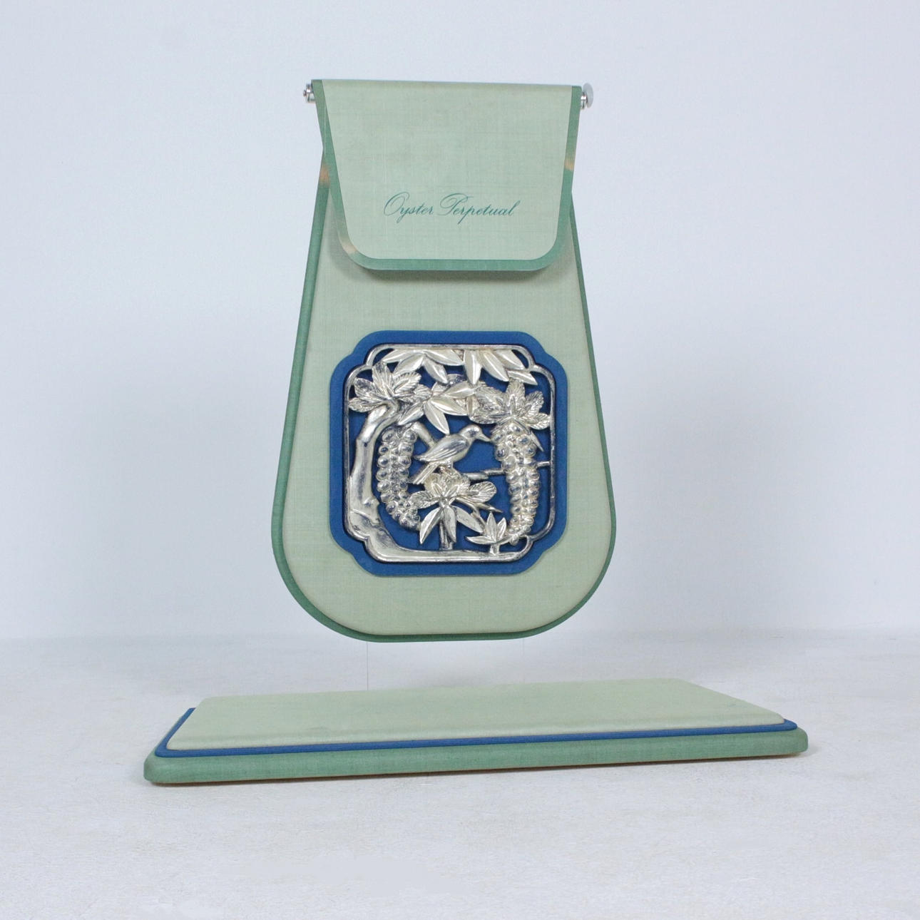 Rolex 'Oyster Perpetual', Aufsteller, Seide.