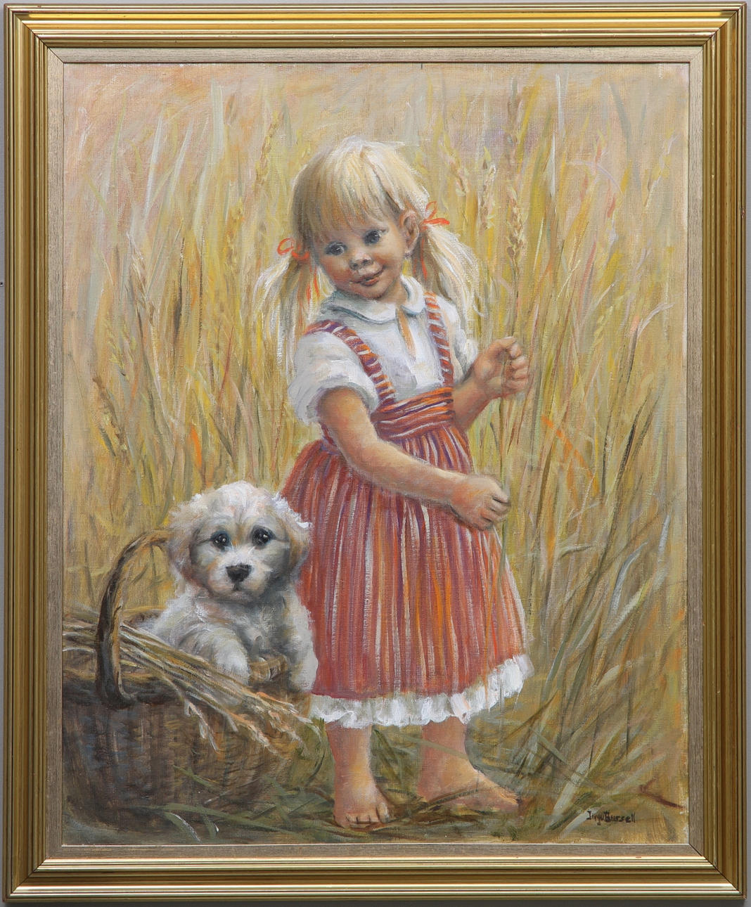 INGA BURSELL. "Vi är alltid tillsammans". Olja på duk, signerad.