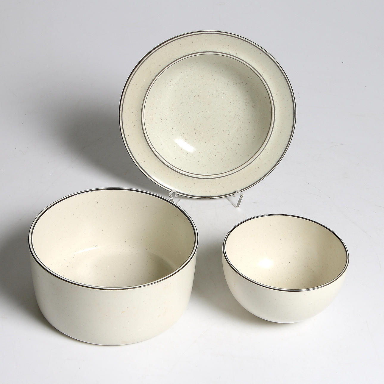 STIG LINDBERG. Servisdelar, 15 delar, "Birka", Gustavsberg. 1900-talets andra hälft.