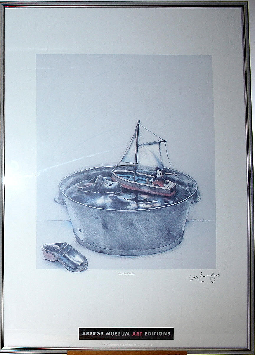 LASSE ÅBERG. tryck, "sailing" Åbergs Museum art Editions,signerad.