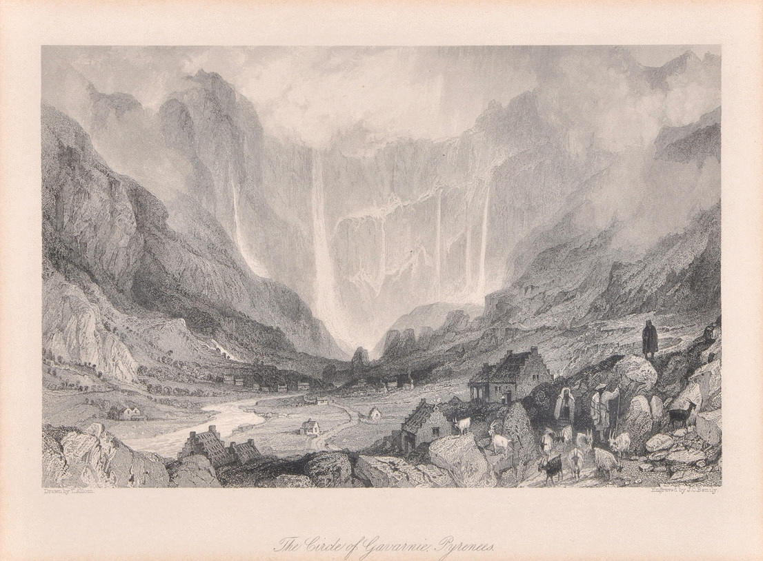 ”PARTI 3 STÅLGRAVYRER MED HÄNVISNING TILL BERGEN”. 1800-tal, senare galleribar.