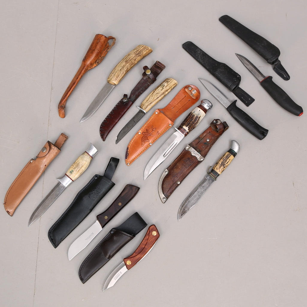 KNIVAR med baljor, 9 st, olika material.