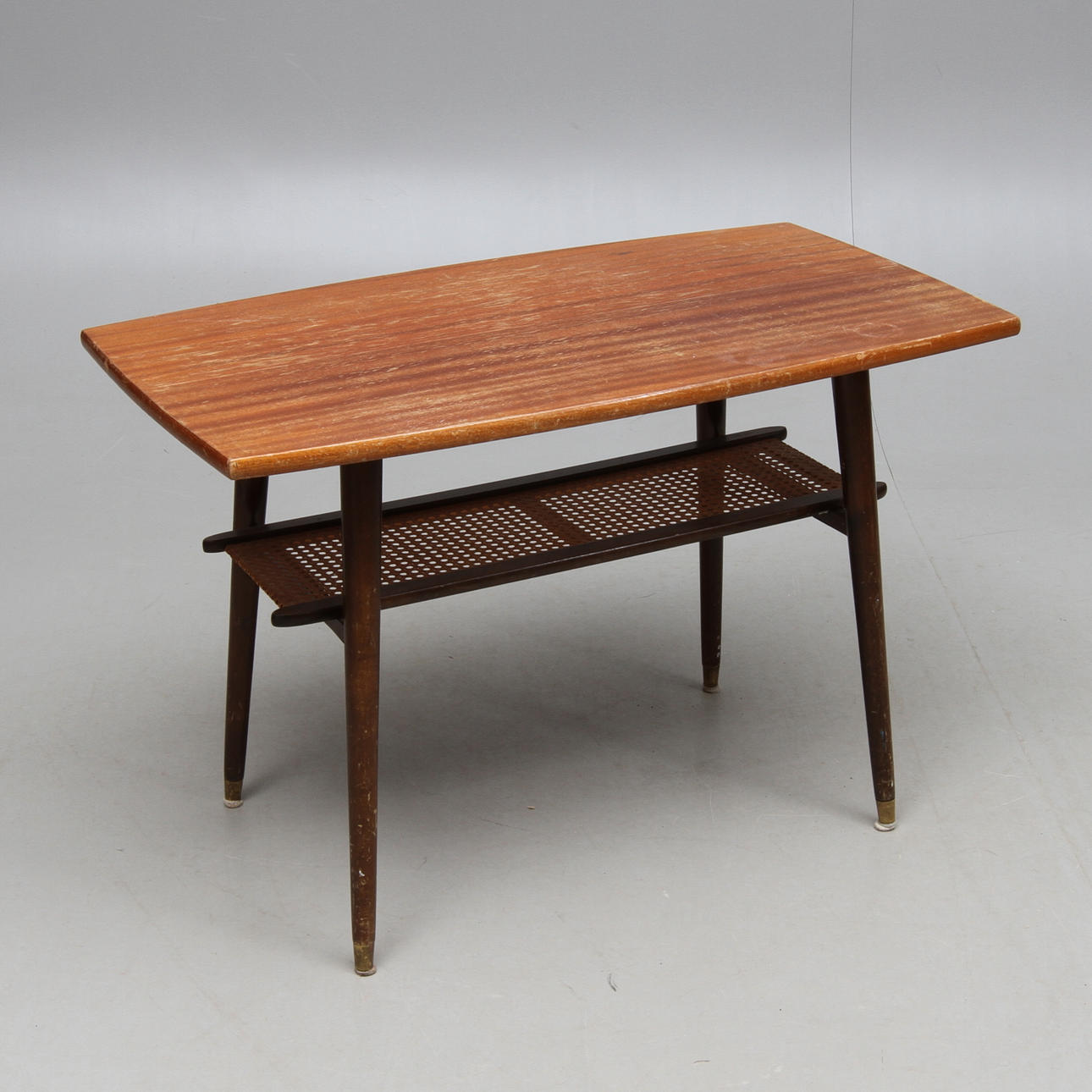 SOFFBORD med rottinghylla, 1950/60-tal.