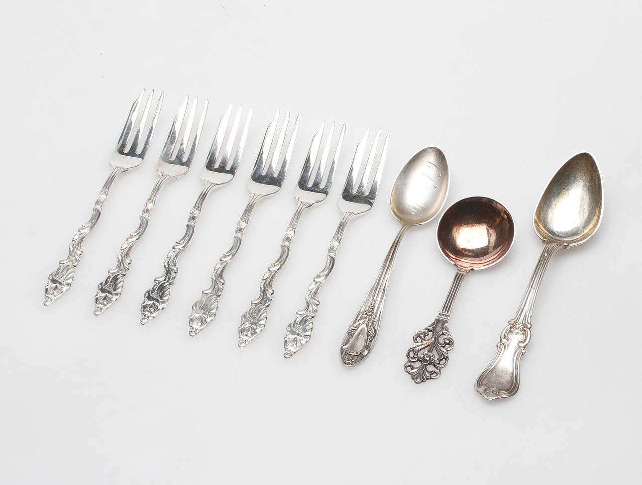 BESTICK, 9 delar, silver, vikt ca. 180 gram.