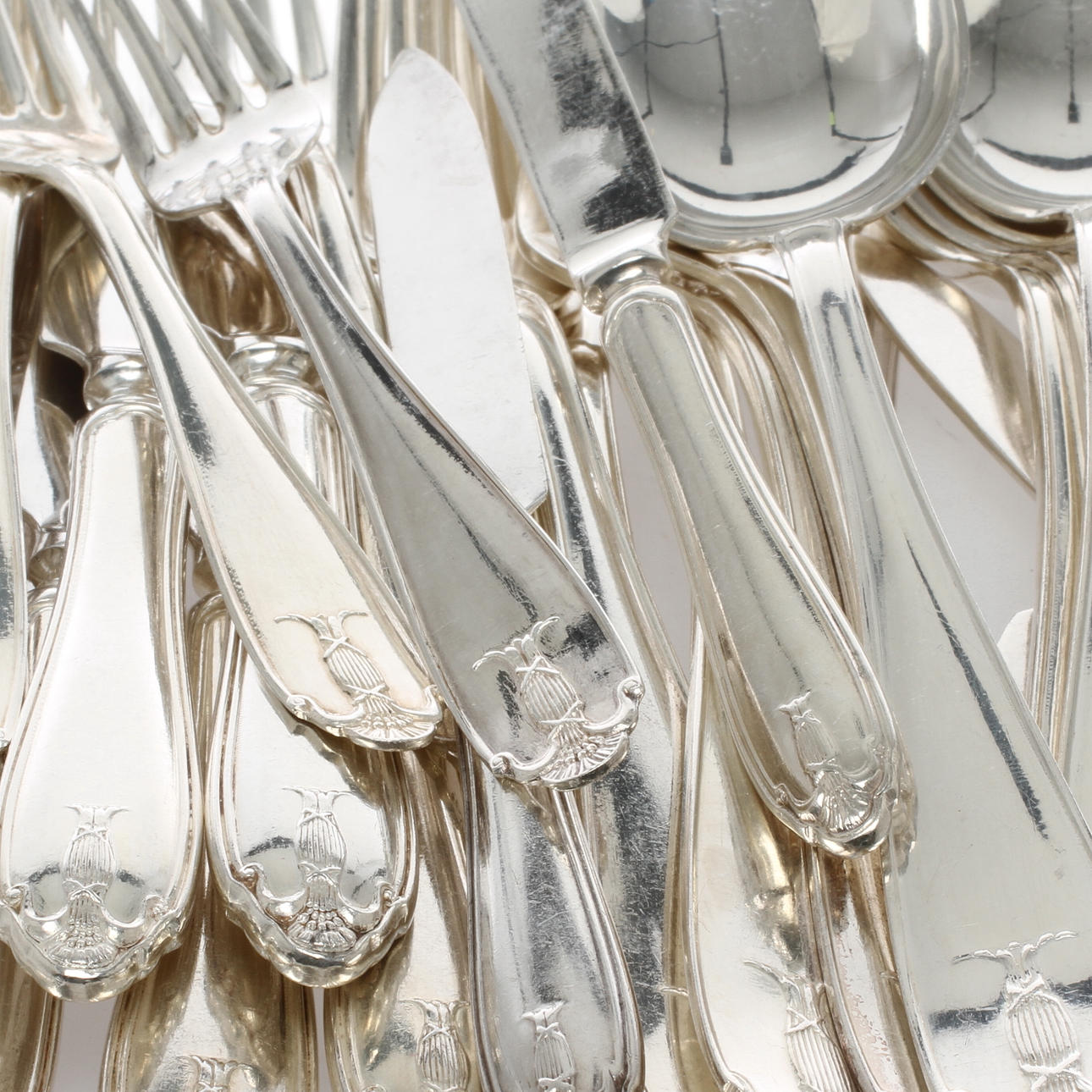 BESTICKSERVIS, 29 delar, nysilver, "Vasa" GAB.